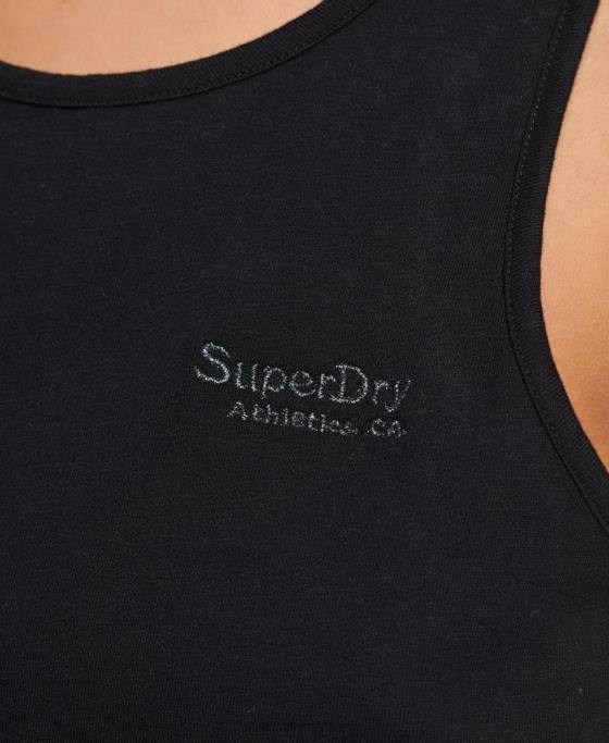Superdry vestă cu logo vintage îmbrăcăminte negru femei JX0Z2887