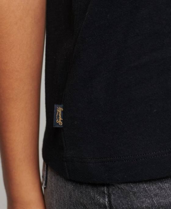 Superdry vestă cu logo vintage îmbrăcăminte negru femei JX0Z2887