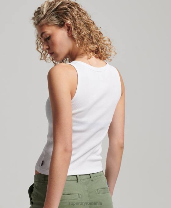 Superdry vestă cu nasturi îmbrăcăminte alb femei JX0Z3028