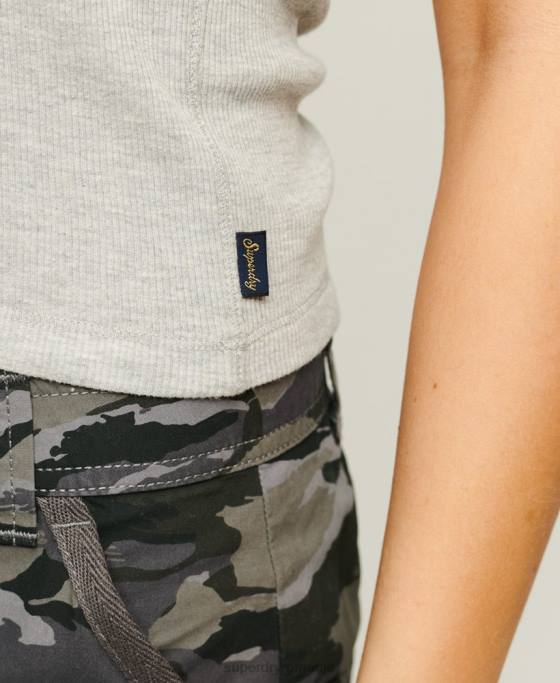 Superdry vestă cu nasturi îmbrăcăminte gri femei JX0Z2920