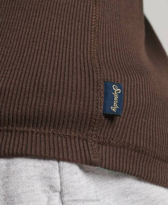 Superdry vestă cu nasturi îmbrăcăminte maro femei JX0Z2939