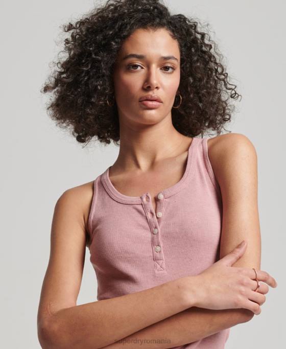 Superdry vestă cu nasturi îmbrăcăminte roz femei JX0Z2890
