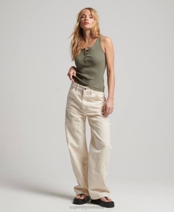 Superdry vestă cu nasturi îmbrăcăminte verde femei JX0Z3032