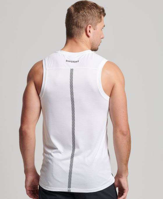 Superdry vestă de alergare îmbrăcăminte alb bărbați JX0Z5397