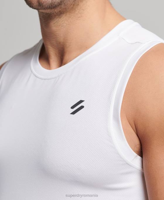 Superdry vestă de alergare îmbrăcăminte alb bărbați JX0Z5397