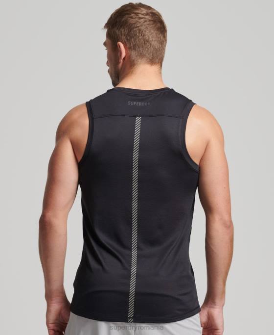 Superdry vestă de alergare îmbrăcăminte negru bărbați JX0Z5396