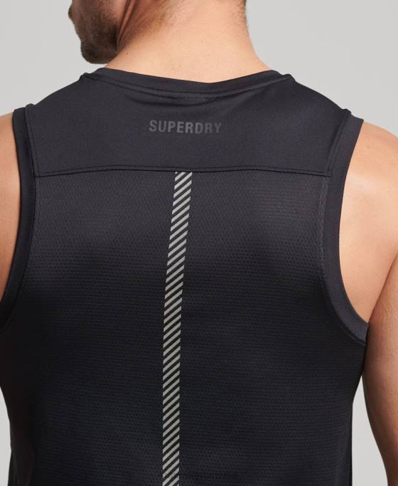Superdry vestă de alergare îmbrăcăminte negru bărbați JX0Z5396