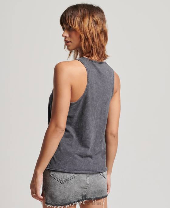 Superdry vestă de magazin de marfă de epocă îmbrăcăminte negru femei JX0Z2910