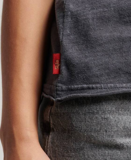 Superdry vestă de magazin de marfă de epocă îmbrăcăminte negru femei JX0Z2910