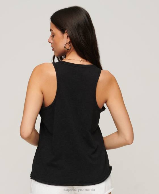 Superdry vestă de magazin de marfă de epocă îmbrăcăminte negru femei JX0Z2964