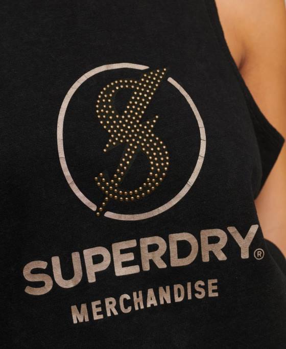 Superdry vestă de magazin de marfă de epocă îmbrăcăminte negru femei JX0Z2964