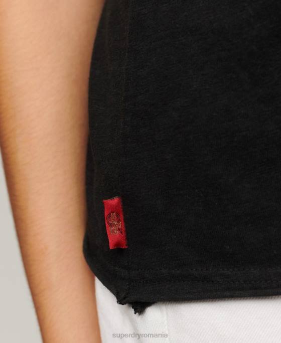 Superdry vestă de magazin de marfă de epocă îmbrăcăminte negru femei JX0Z2964