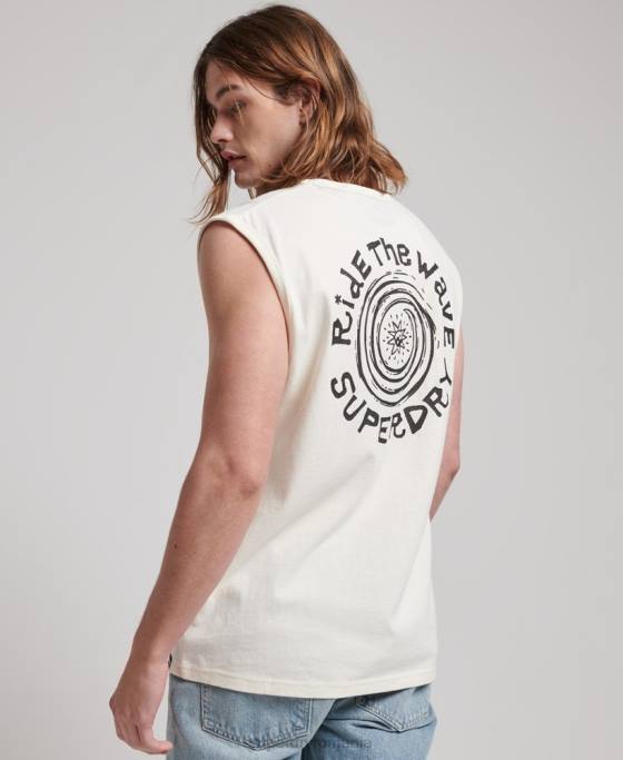 Superdry vestă de surf tribal vintage îmbrăcăminte cremă bărbați JX0Z1478