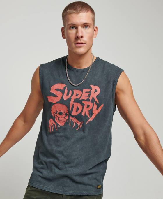 Superdry vestă flyer vintage lo-fi îmbrăcăminte negru bărbați JX0Z9