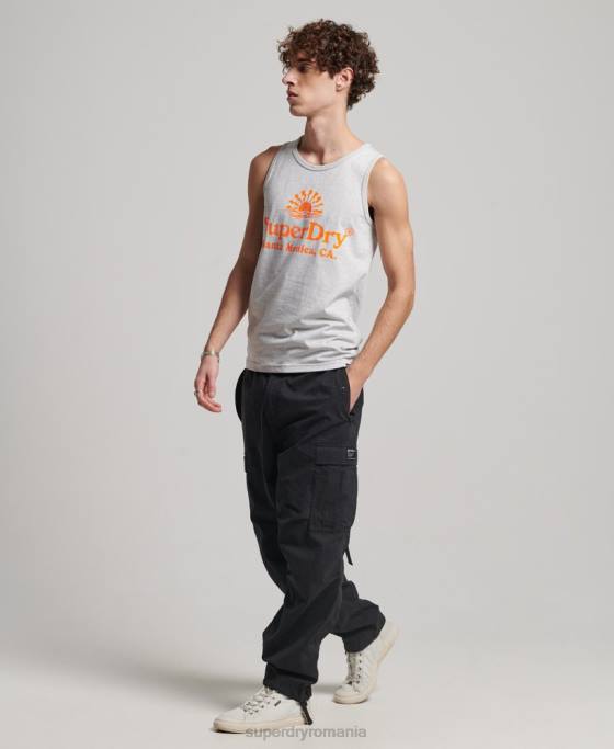 Superdry vestă neon vintage venue îmbrăcăminte gri deschis bărbați JX0Z1473