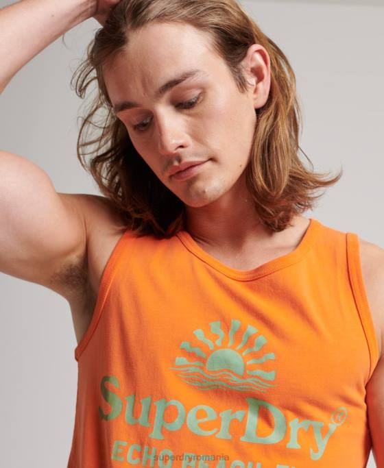 Superdry vestă neon vintage venue îmbrăcăminte portocale bărbați JX0Z1501
