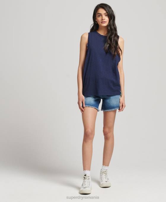 Superdry vestă ranchero de surf vintage din bumbac organic îmbrăcăminte marina femei JX0Z6768