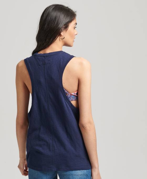 Superdry vestă ranchero de surf vintage din bumbac organic îmbrăcăminte marina femei JX0Z6768