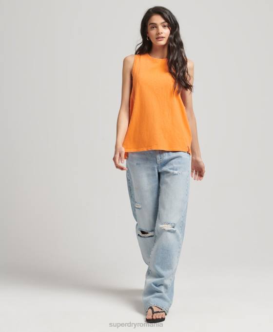 Superdry vestă ranchero de surf vintage din bumbac organic îmbrăcăminte portocale femei JX0Z6573