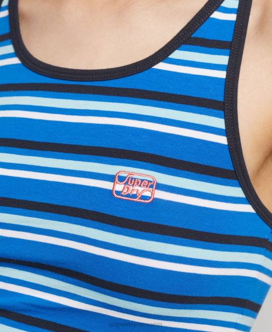 Superdry vestă vintage cali dungi îmbrăcăminte albastru deschis femei JX0Z2986