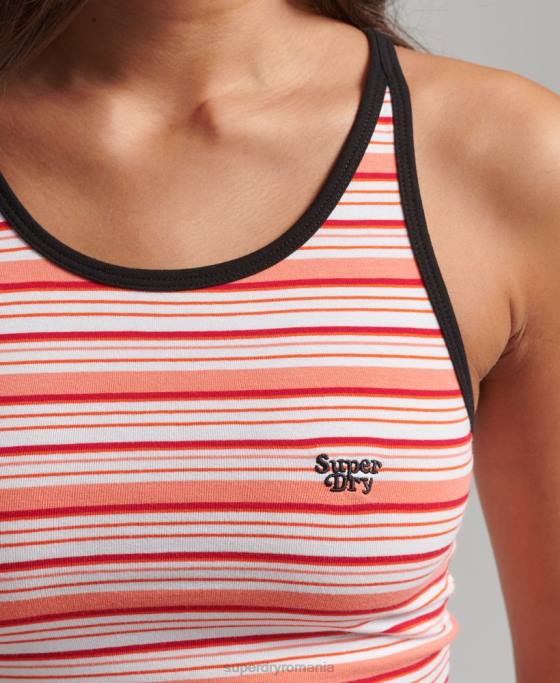 Superdry vestă vintage cali dungi îmbrăcăminte coral femei JX0Z2957