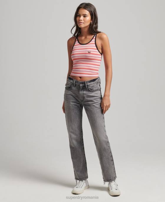 Superdry vestă vintage cali dungi îmbrăcăminte coral femei JX0Z2957
