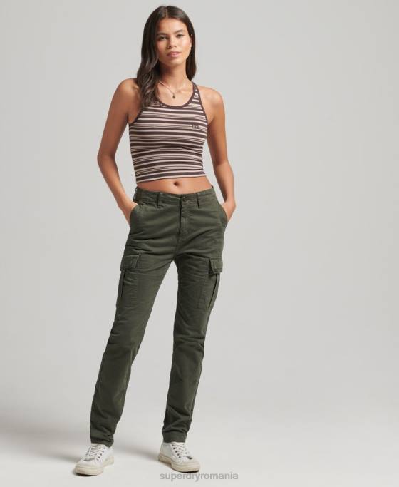 Superdry vestă vintage cali dungi îmbrăcăminte maro femei JX0Z3022