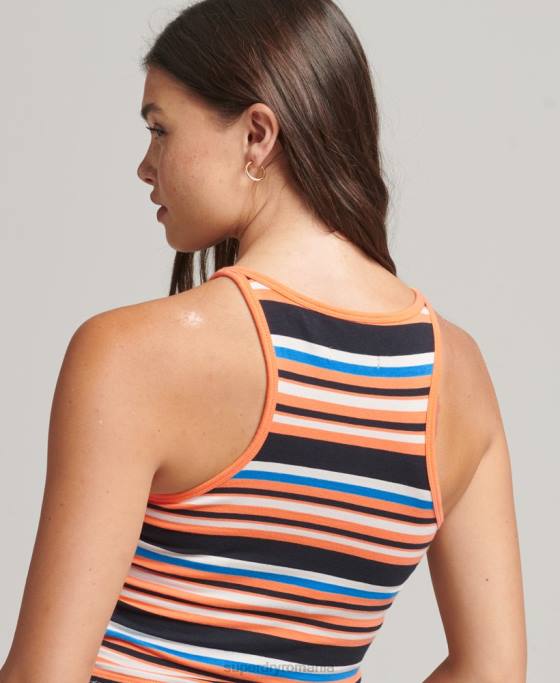 Superdry vestă vintage cali dungi îmbrăcăminte portocale femei JX0Z6586