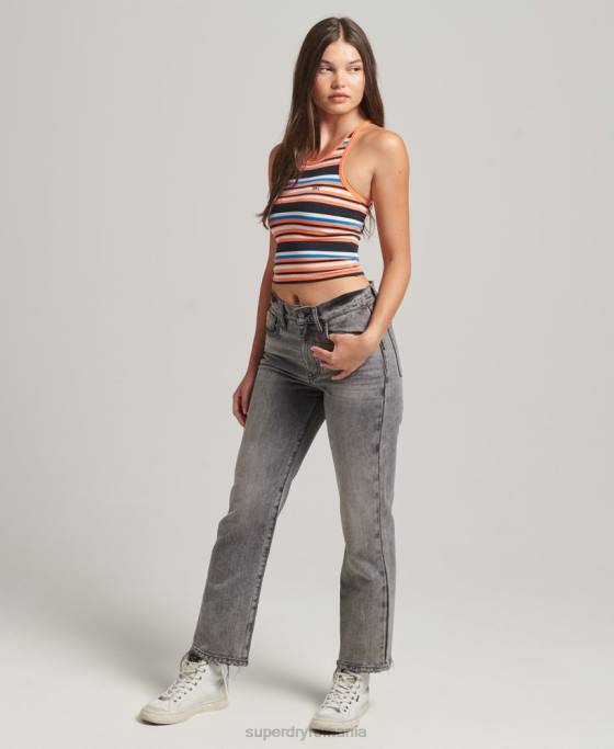 Superdry vestă vintage cali dungi îmbrăcăminte portocale femei JX0Z6586