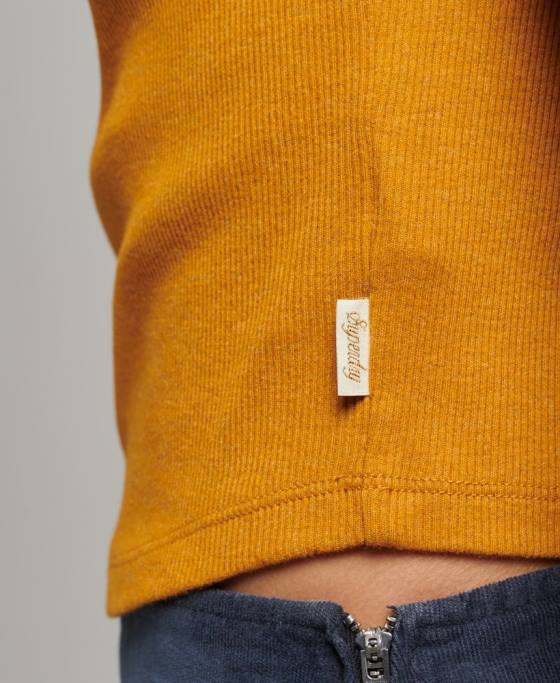 Superdry vestă vintage cu dantelă din bumbac organic îmbrăcăminte bronzat femei JX0Z2348