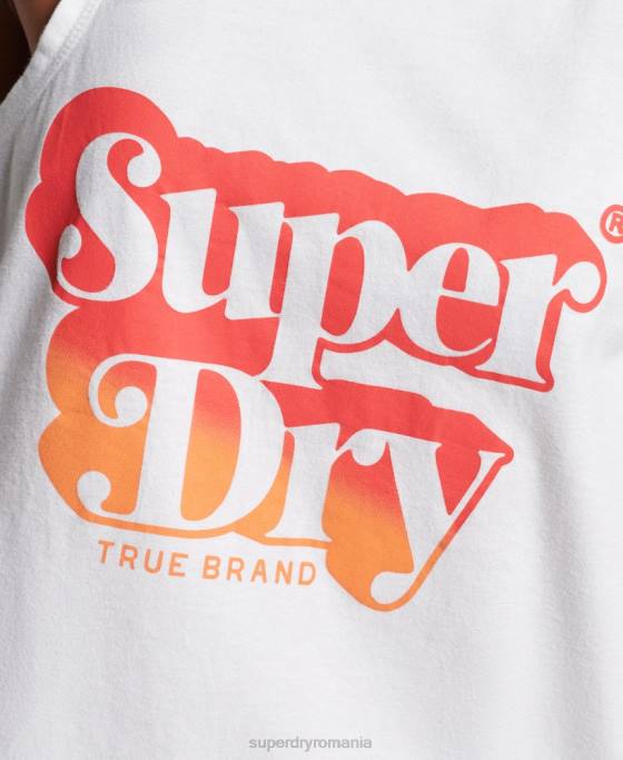 Superdry vestă vintage shadow top îmbrăcăminte alb femei JX0Z2216