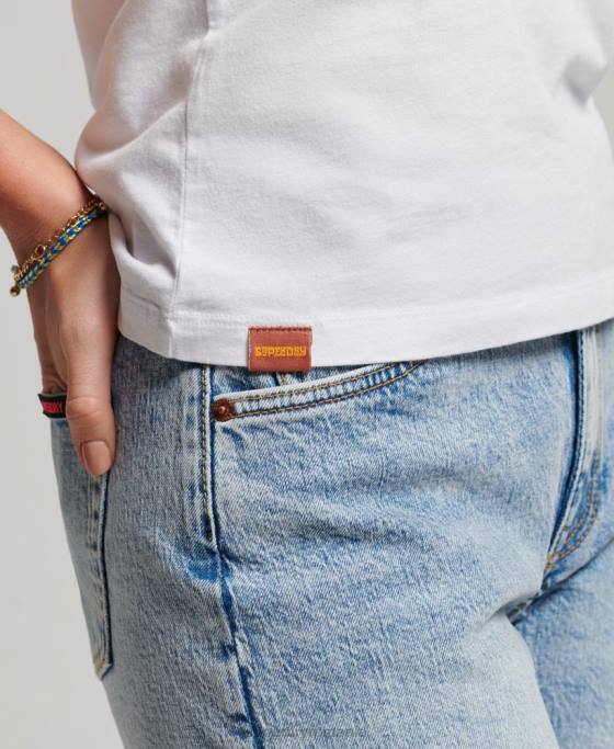 Superdry vintage cooper clasic vesta top îmbrăcăminte alb femei JX0Z2171