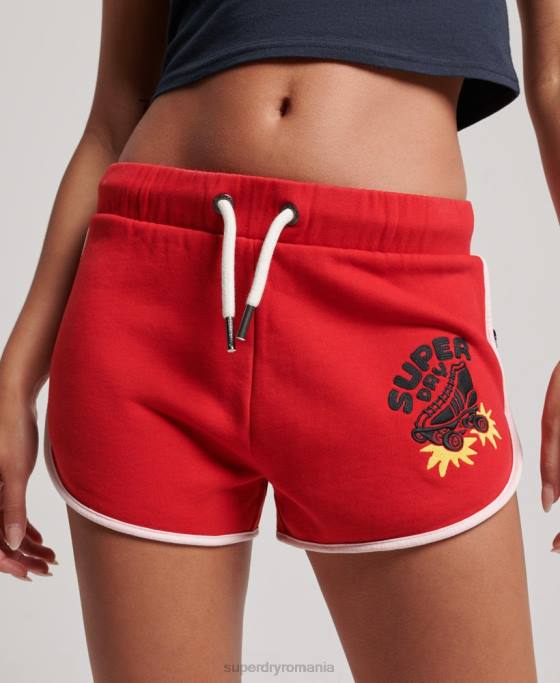 Superdry vintage roll with it pantaloni scurți din tricou îmbrăcăminte roșu femei JX0Z2180