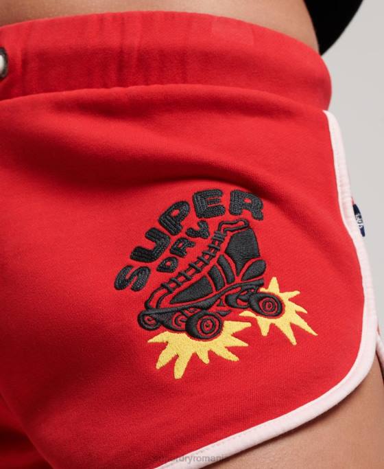 Superdry vintage roll with it pantaloni scurți din tricou îmbrăcăminte roșu femei JX0Z2180