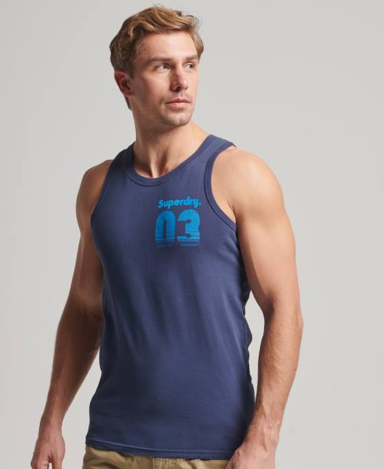 Superdry vintage teren clasic vestă top îmbrăcăminte marina bărbați JX0Z1503