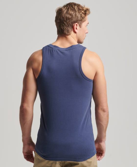 Superdry vintage teren clasic vestă top îmbrăcăminte marina bărbați JX0Z1503