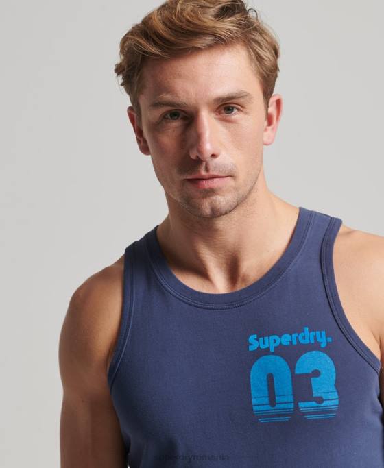 Superdry vintage teren clasic vestă top îmbrăcăminte marina bărbați JX0Z1503