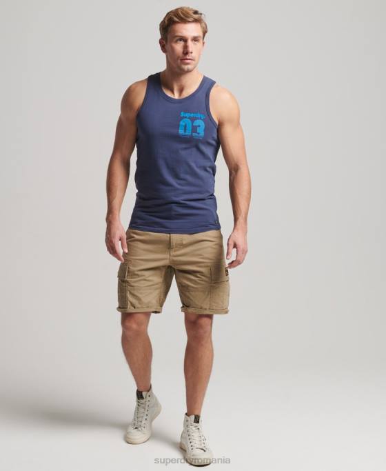 Superdry vintage teren clasic vestă top îmbrăcăminte marina bărbați JX0Z1503