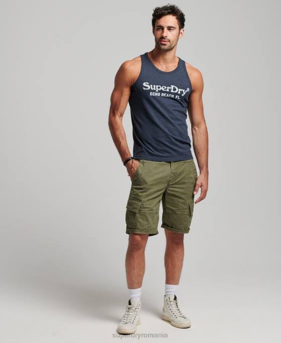 Superdry vintage venue clasic vestă top îmbrăcăminte marina bărbați JX0Z1452