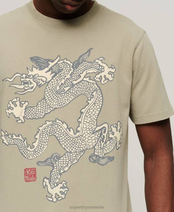 Superdry x Komodo tricou vintage îmbrăcăminte kaki bărbați JX0Z66