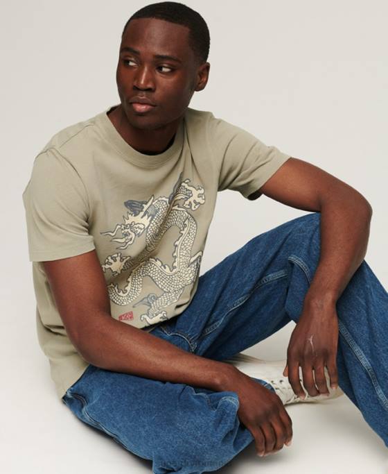 Superdry x Komodo tricou vintage îmbrăcăminte kaki bărbați JX0Z66