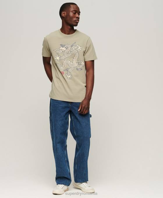 Superdry x Komodo tricou vintage îmbrăcăminte kaki bărbați JX0Z66