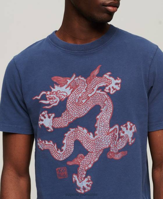 Superdry x Komodo tricou vintage îmbrăcăminte marina bărbați JX0Z60