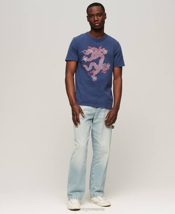 Superdry x Komodo tricou vintage îmbrăcăminte marina bărbați JX0Z60