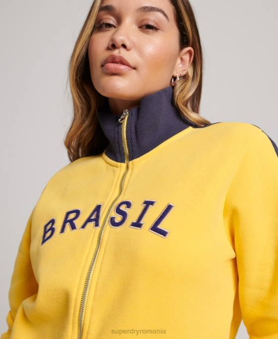 Superdry x Ringspun fotbal brazilia sport top îmbrăcăminte galben femei JX0Z3304