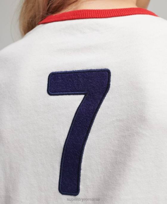 Superdry x Ringspun tricou șapcă fotbal Anglia îmbrăcăminte alb femei JX0Z2751