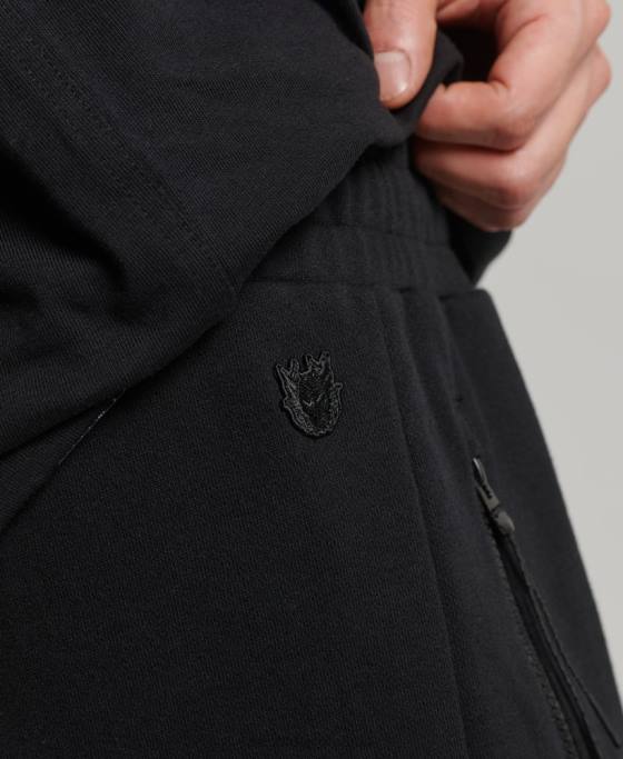 Superdry x pantaloni scurți din tricou surplus îmbrăcăminte negru bărbați JX0Z354