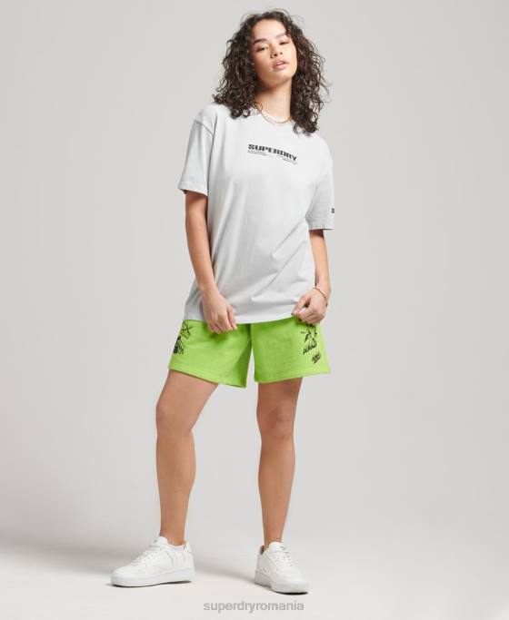 Superdry x pantaloni scurți din tricou surplus îmbrăcăminte verde bărbați JX0Z357