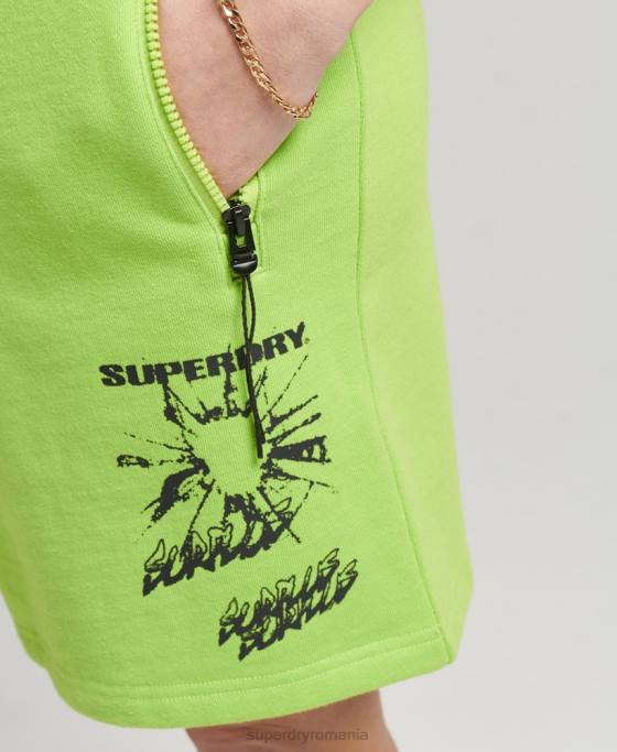 Superdry x pantaloni scurți din tricou surplus îmbrăcăminte verde bărbați JX0Z357