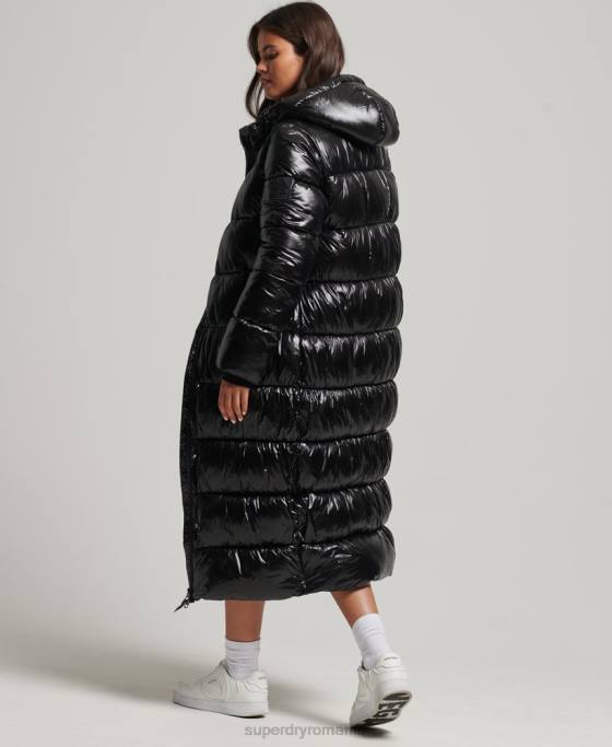 Superdry xpd sport puffline cu paragate îmbrăcăminte negru femei JX0Z3683